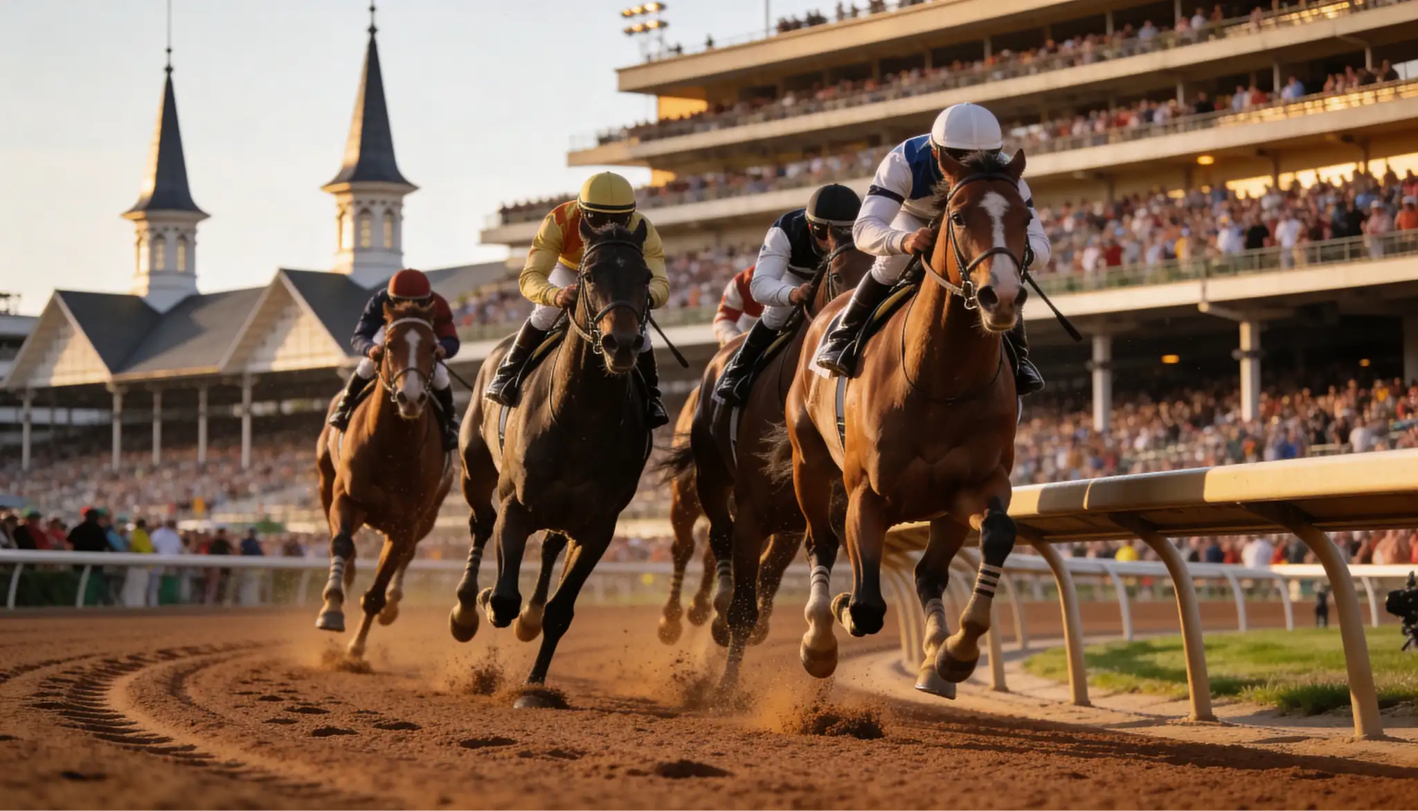 Pferderennen beim Kentucky Derby auf der Rennbahn Churchill Downs