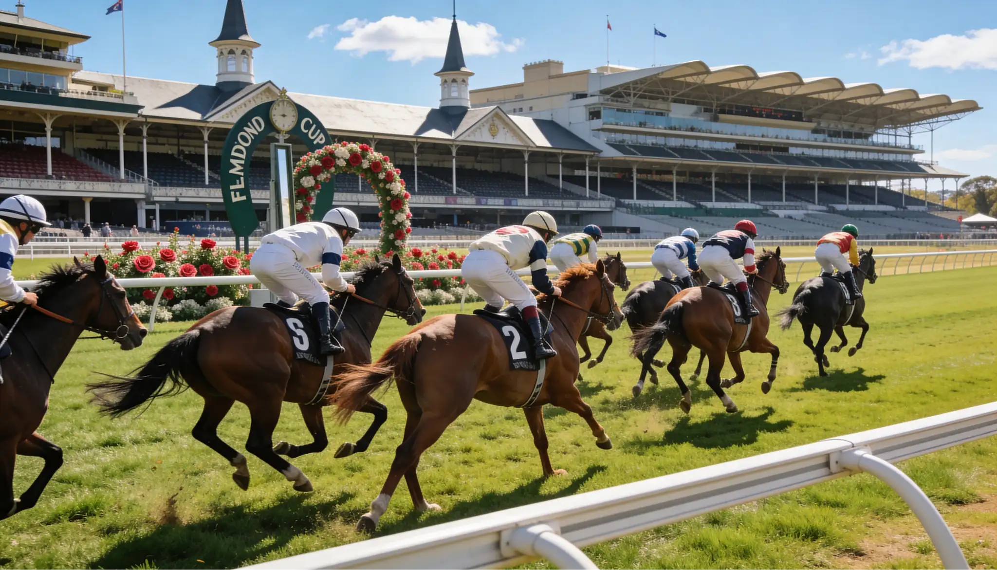 Pferderennen beim Melbourne Cup auf der Rennbahn Flemington in Melbourne